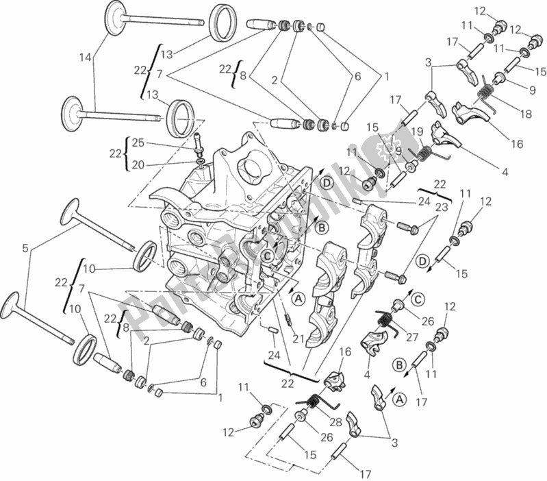 Tutte le parti per il Testata Orizzontale del Ducati Diavel Carbon FL Thailand 1200 2019